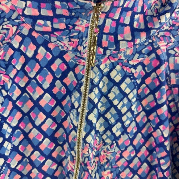 Lilly Pulitzer Skipper Royal Purple Popover 1/2 Zip Sweatshirt Top - Picture 5 of 10